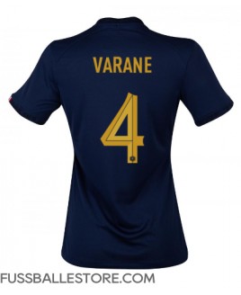 Günstige Frankreich Raphael Varane #4 Heimtrikot Damen WM 2022 Kurzarm